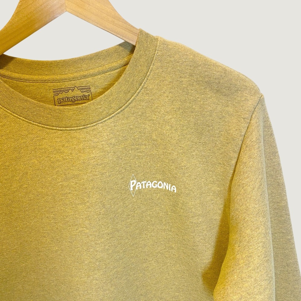 Patagonia Uprisal Sweatshirt Mens M Yellow Excellent Water People Graphic